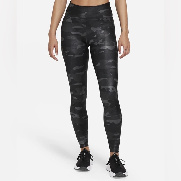 Nike Dri-Fit One Black and Gray Camo Leggings XL - Picture 6 of 8